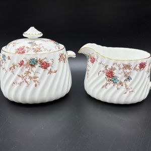 Minton Ancestral Creamer Sugar Bowl Set Bone China England